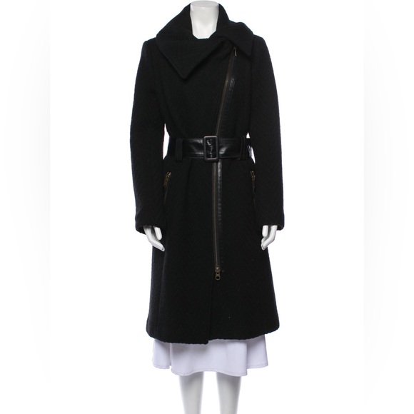 Mackage Black Trench Coat with Belt - Picture 10 of 13